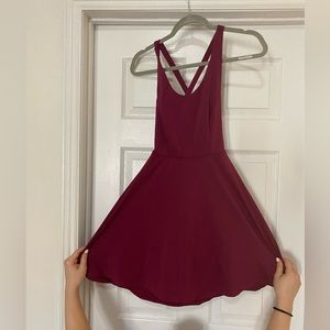 Maroon Criss Cross Open Back Active Dress